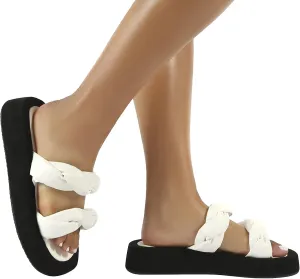 ZBYY Sandals for Women Flat,Comfy Open Toe Platform Sandal Shoes Summer Beach Travel Fashion Ladies Slipper Flip Flops