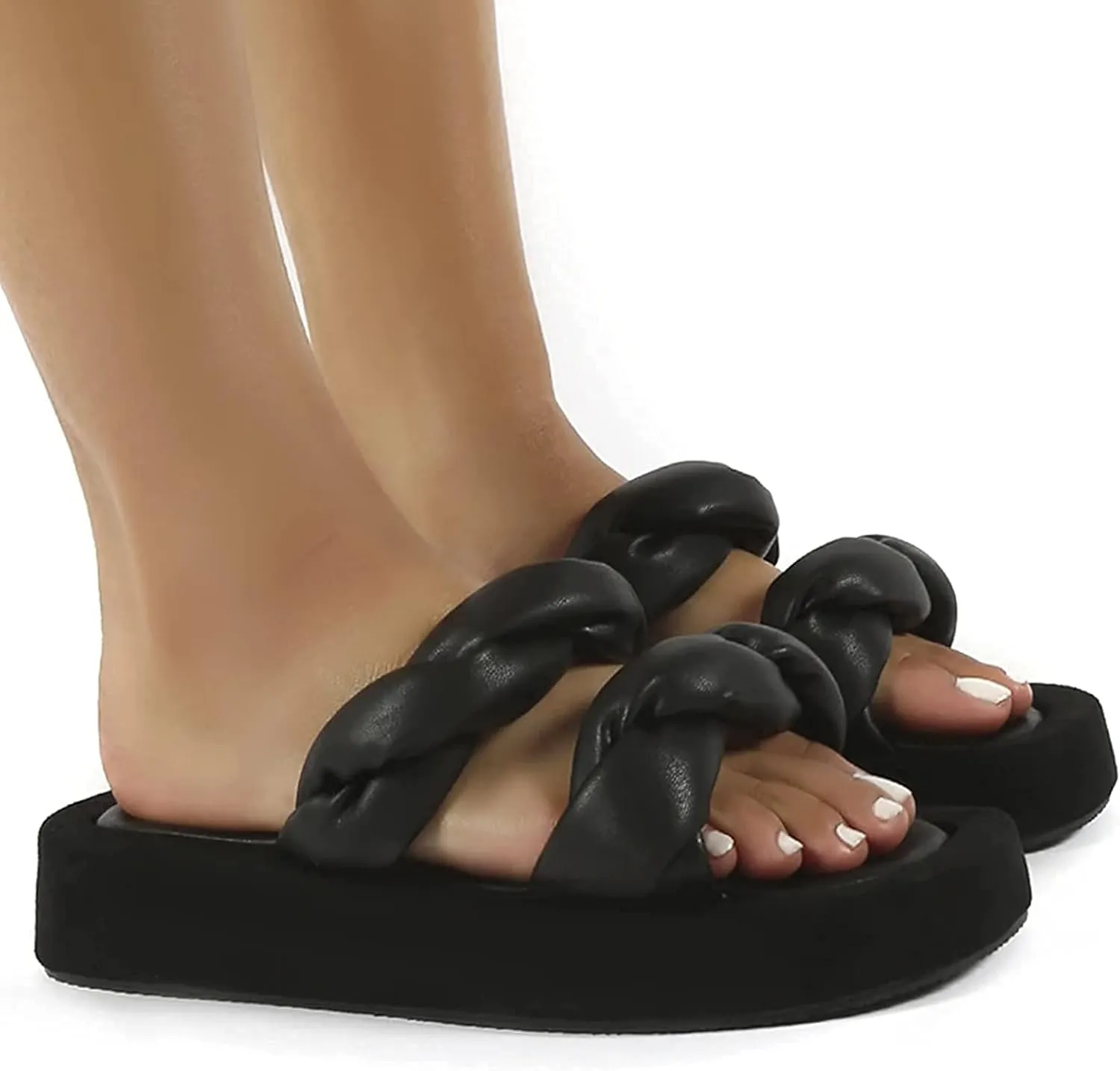 ZBYY Sandals for Women Flat,Comfy Open Toe Platform Sandal Shoes Summer Beach Travel Fashion Ladies Slipper Flip Flops