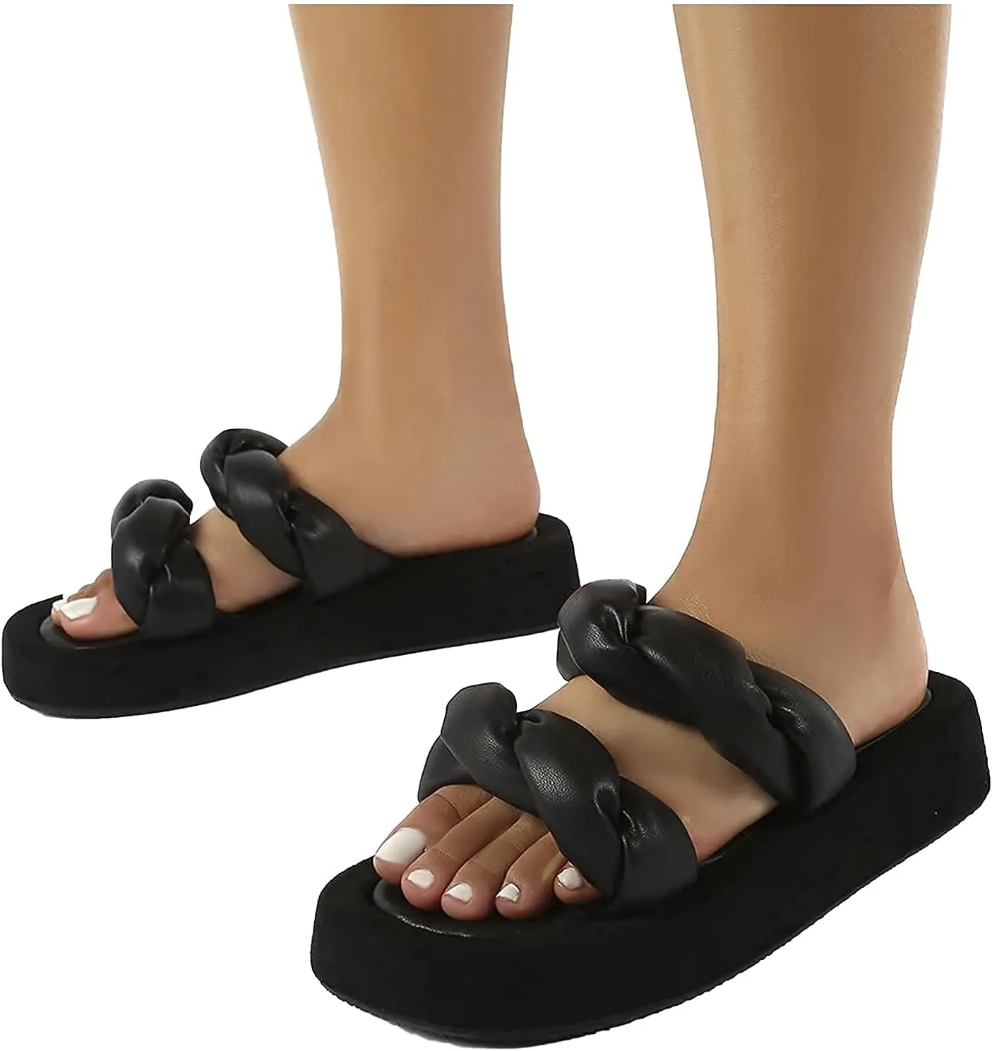 ZBYY Sandals for Women Flat,Comfy Open Toe Platform Sandal Shoes Summer Beach Travel Fashion Ladies Slipper Flip Flops