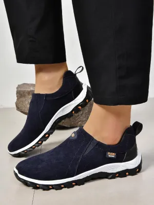 ZDLJYL Men's Suede Slip On Waterproof Anti-Slip Lightweight Orthopedic Fashion Loafers,Casual Breathable Low-top Safety Sneakers Walking Boat Shoe