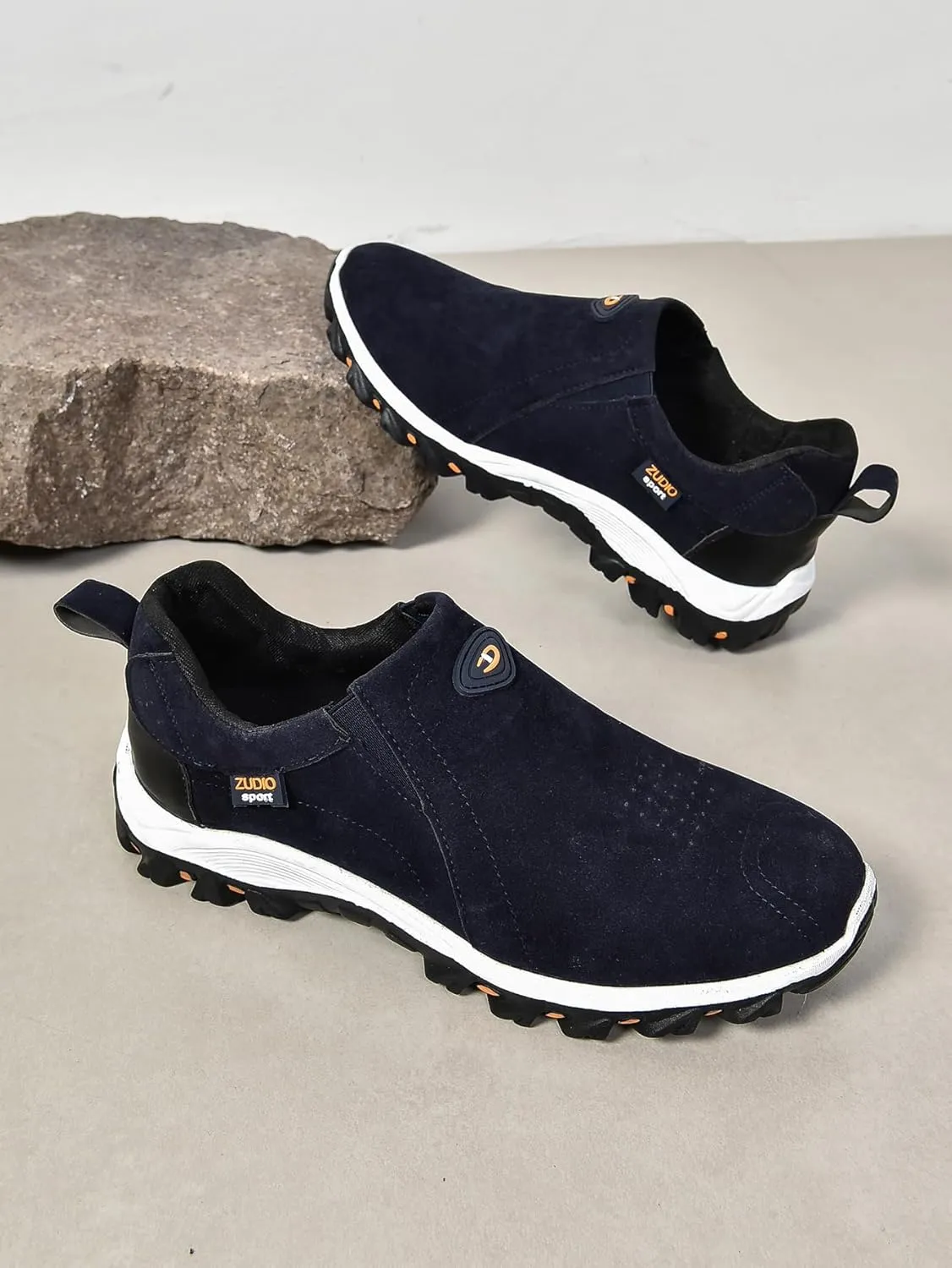 ZDLJYL Men's Suede Slip On Waterproof Anti-Slip Lightweight Orthopedic Fashion Loafers,Casual Breathable Low-top Safety Sneakers Walking Boat Shoe