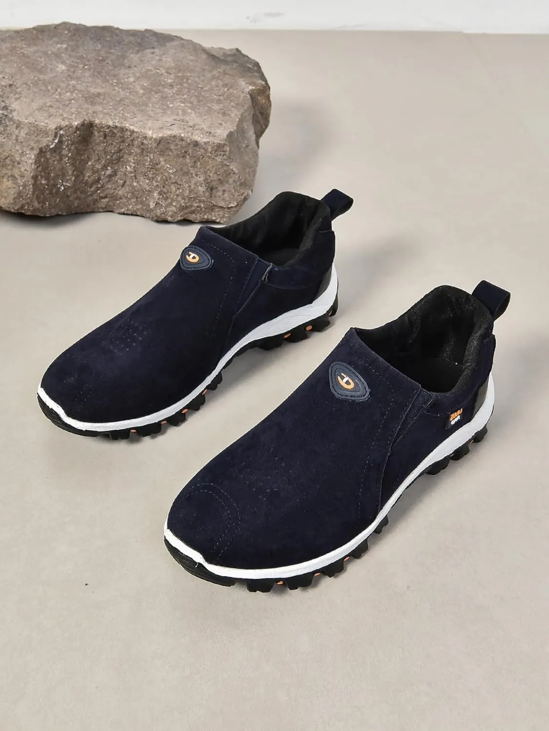 ZDLJYL Men's Suede Slip On Waterproof Anti-Slip Lightweight Orthopedic Fashion Loafers,Casual Breathable Low-top Safety Sneakers Walking Boat Shoe